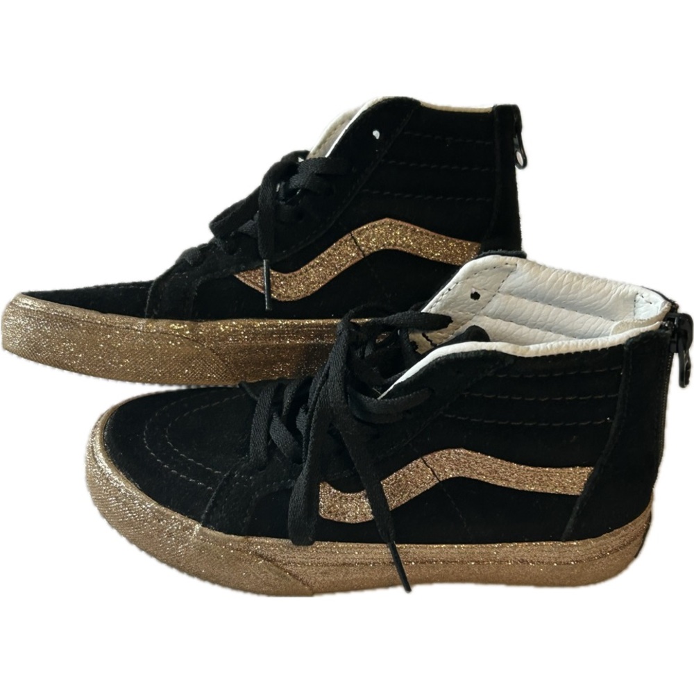 VANS Kids SK8-Hi Zip Party Glitter - Black/Gold - Kids Shoes Hightops size 1